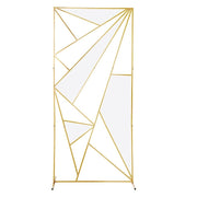 Rectangular Geometric Metal Wedding Arch Backdrop Stand - Gold BKDP_STND_13_L_GOLD