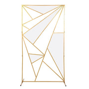 Rectangular Geometric Metal Wedding Arch Backdrop Stand - Gold BKDP_STND_13_M_GOLD