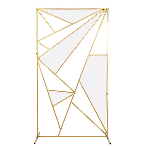 Rectangular Geometric Metal Wedding Arch Backdrop Stand - Gold BKDP_STND_13_M_GOLD