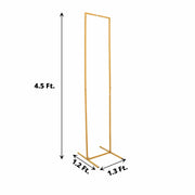 Rectangular Metal Floral Display Frame Wedding Backdrop Stand - Gold
