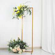 Rectangular Metal Floral Display Frame Wedding Backdrop Stand - Gold