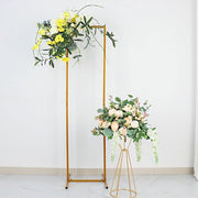 Rectangular Metal Floral Display Frame Wedding Backdrop Stand - Gold