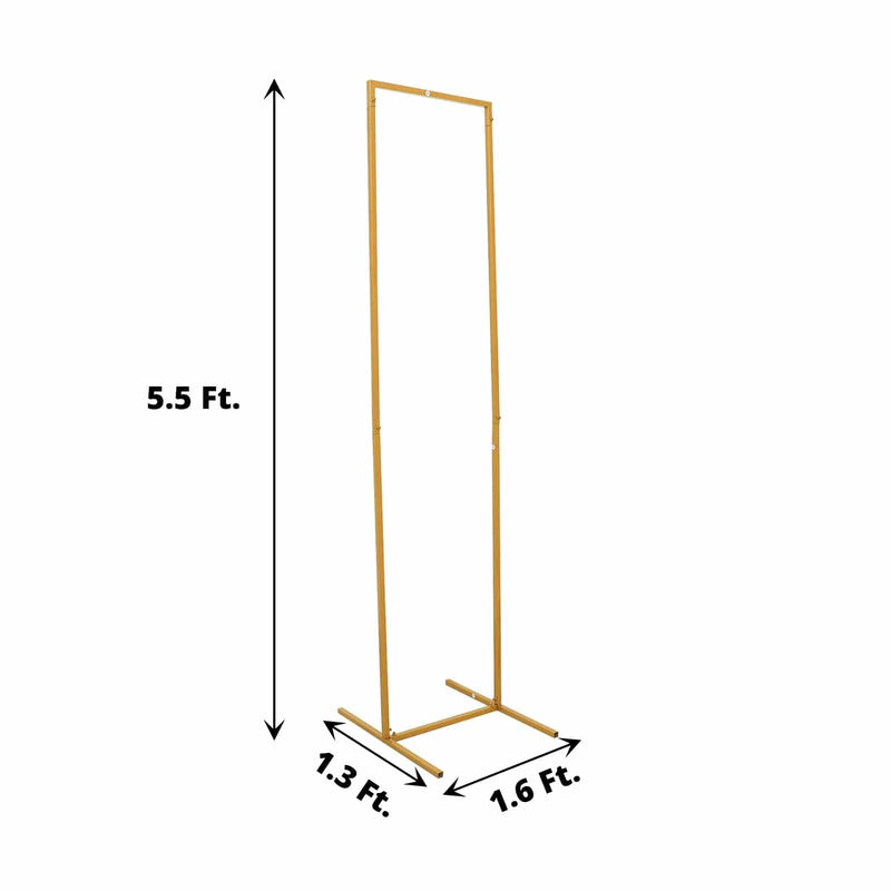 Rectangular Metal Floral Display Frame Wedding Backdrop Stand - Gold