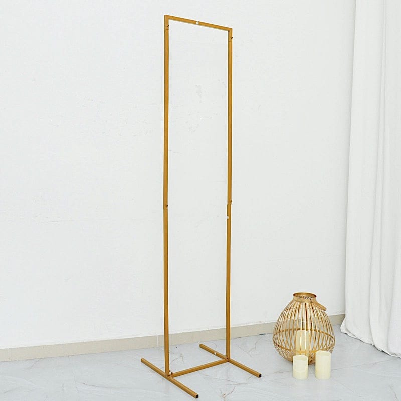 Rectangular Metal Floral Display Frame Wedding Backdrop Stand - Gold
