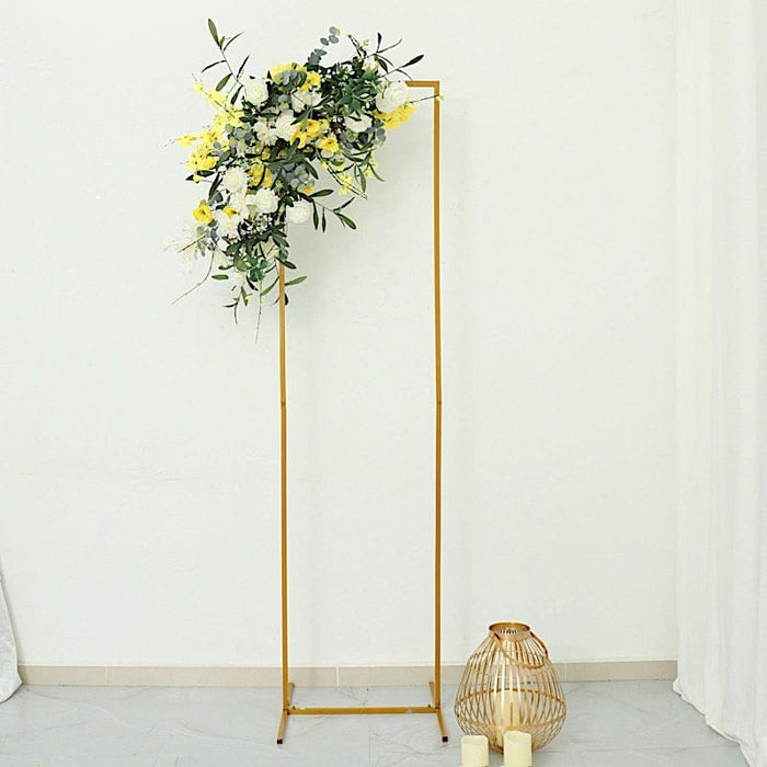 Rectangular Metal Floral Display Frame Wedding Backdrop Stand - Gold