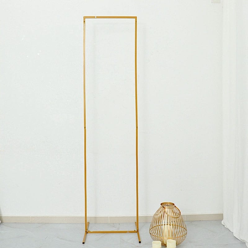 Rectangular Metal Floral Display Frame Wedding Backdrop Stand - Gold