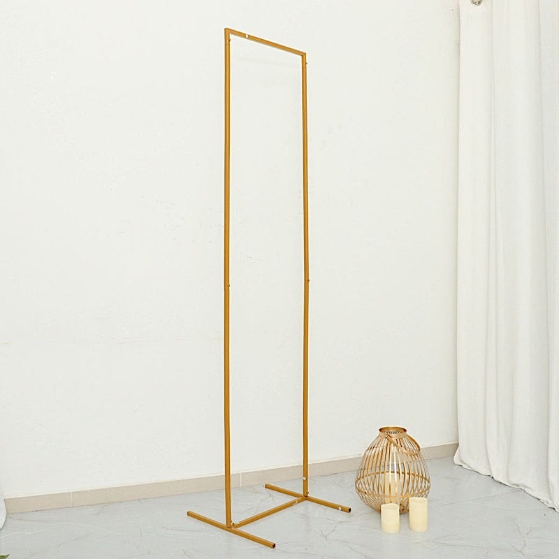 Rectangular Metal Floral Display Frame Wedding Backdrop Stand - Gold