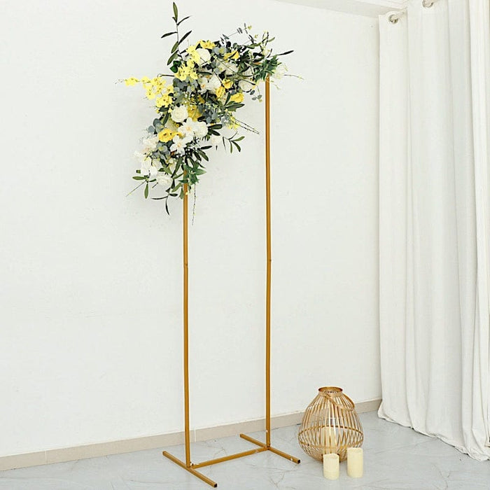 Rectangular Metal Floral Display Frame Wedding Backdrop Stand - Gold