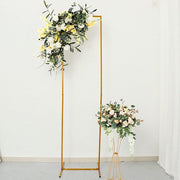 Rectangular Metal Floral Display Frame Wedding Backdrop Stand - Gold