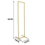 Rectangular Metal Floral Display Frame Wedding Backdrop Stand - Gold