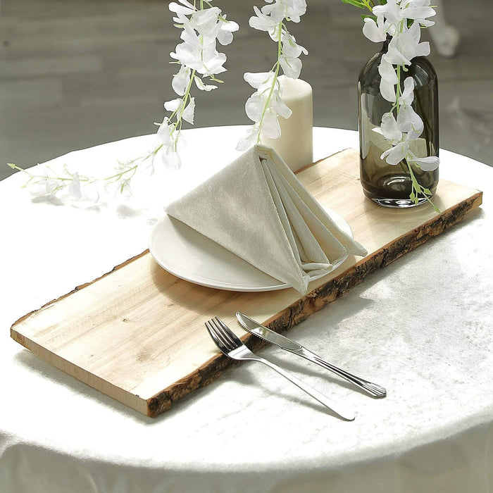 Rectangular Poplar Wood Slice Wedding Centerpiece - Natural