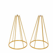 Reversible Geometric Metal Flower Stands Pedestals Centerpieces - Gold