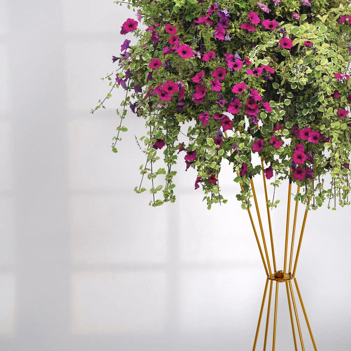 Reversible Geometric Metal Flower Stands Pedestals Centerpieces - Gold