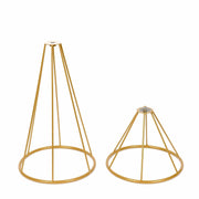 Reversible Geometric Metal Flower Stands Pedestals Centerpieces - Gold