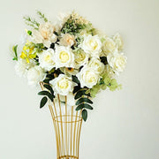 Reversible Trumpet Metal Flower Stand Pedestal Centerpiece - Gold