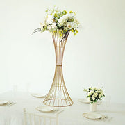 Reversible Trumpet Metal Flower Stand Pedestal Centerpiece - Gold