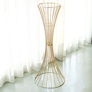 Reversible Trumpet Metal Flower Stand Pedestal Centerpiece - Gold
