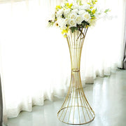 Reversible Trumpet Metal Flower Stand Pedestal Centerpiece - Gold