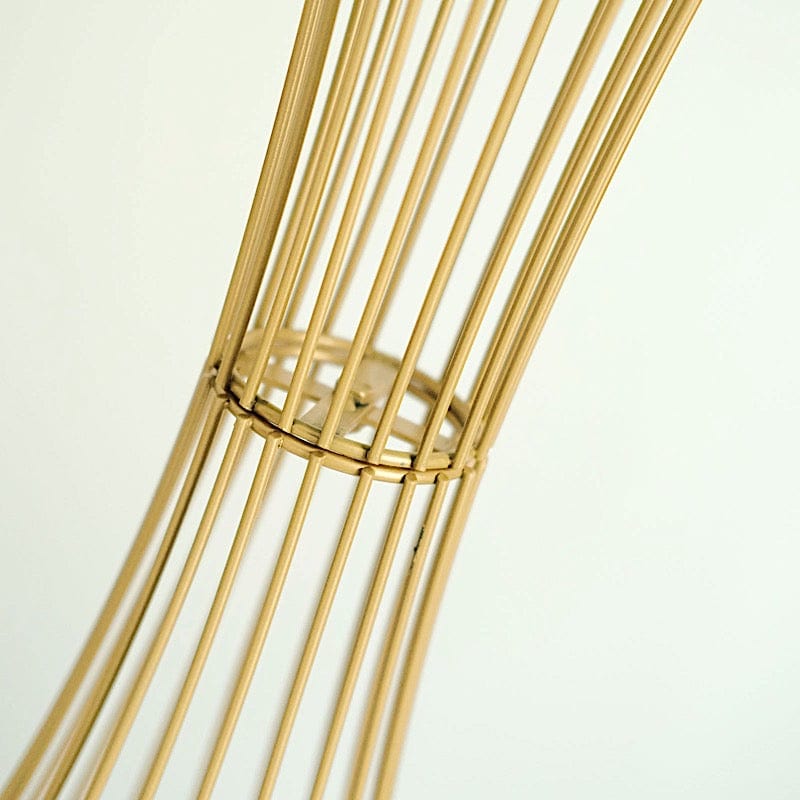 Reversible Trumpet Metal Flower Stand Pedestal Centerpiece - Gold