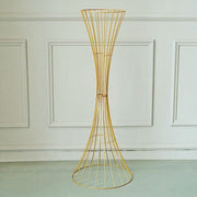 Reversible Trumpet Metal Flower Stand Pedestal Centerpiece - Gold