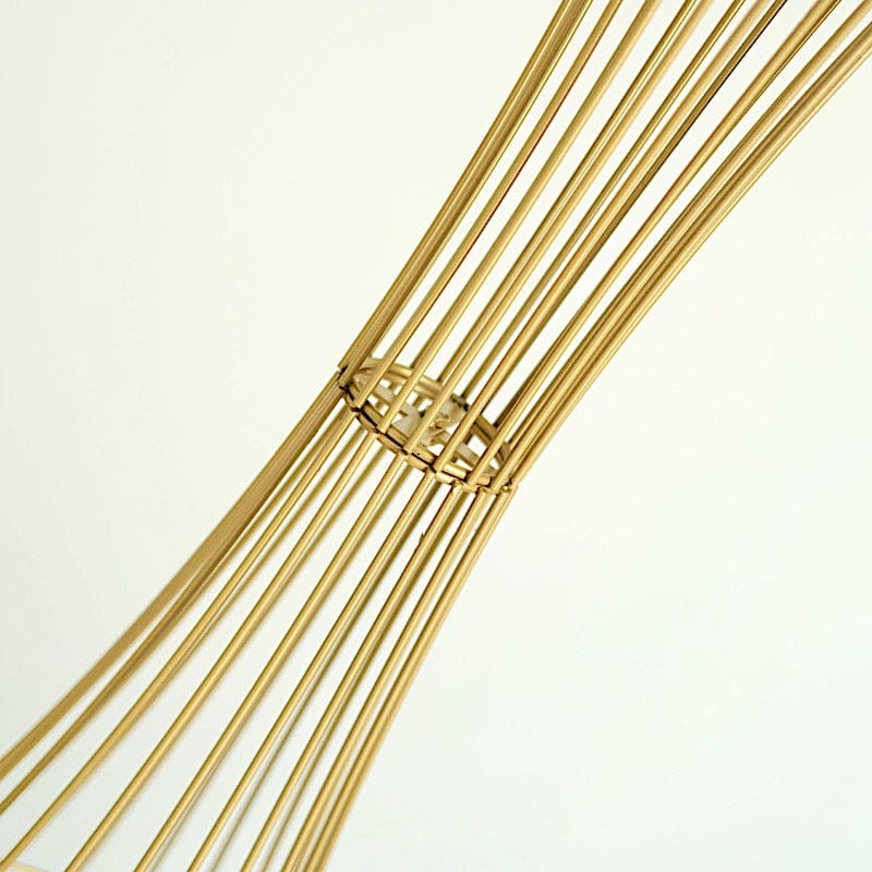 Reversible Trumpet Metal Flower Stand Pedestal Centerpiece - Gold