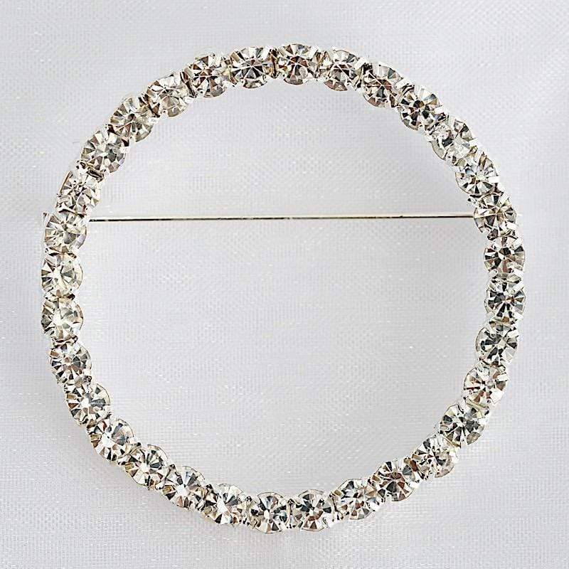 Rhinestones Circle Pin Buckle Chair Decorations SASH_PIN_001