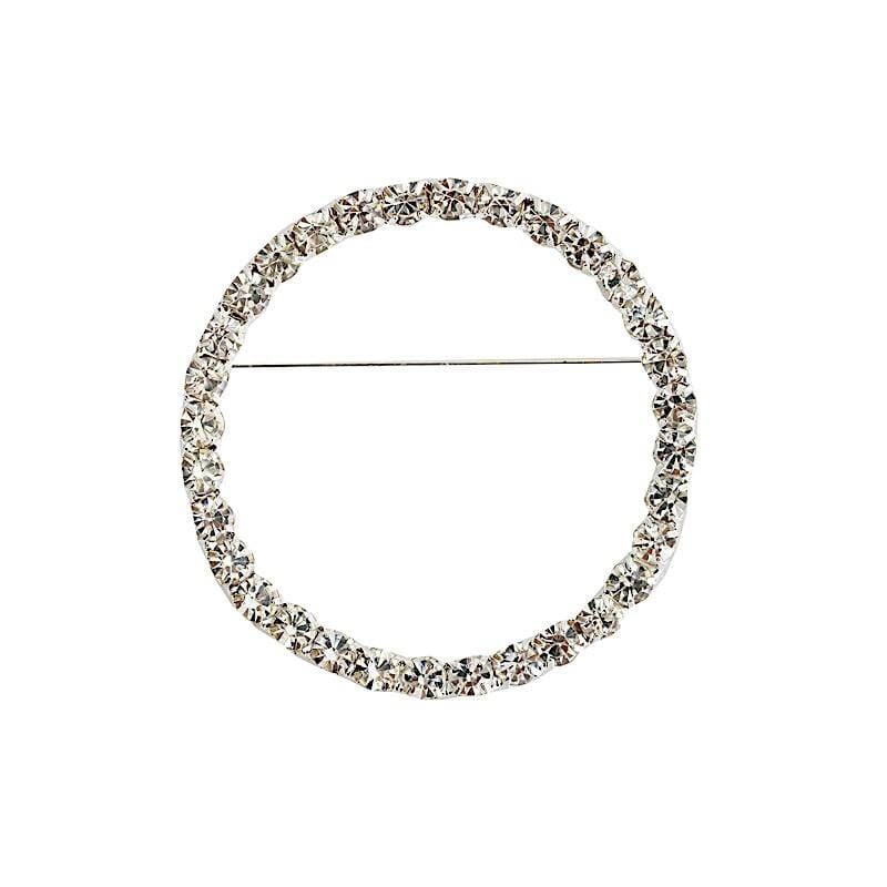 Rhinestones Circle Pin Buckle Chair Decorations SASH_PIN_001