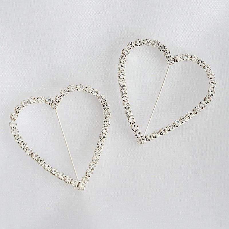 Rhinestones Heart Pin Buckle Chair Decorations SASH_PIN_003