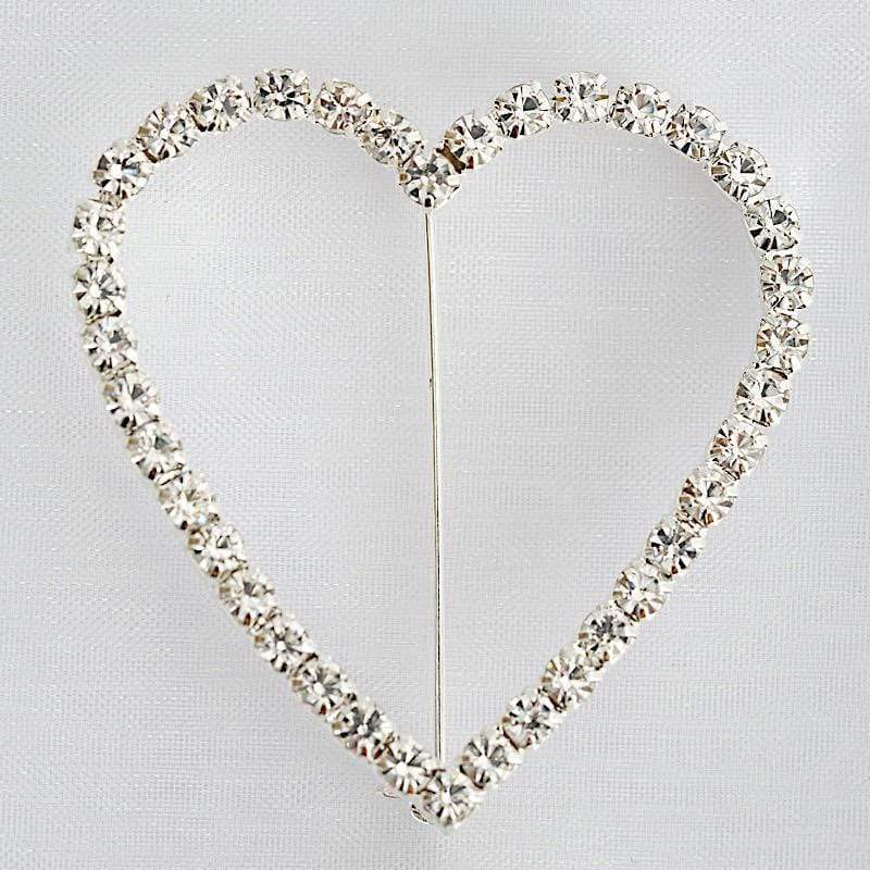 Rhinestones Heart Pin Buckle Chair Decorations SASH_PIN_003