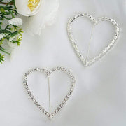 Rhinestones Heart Pin Buckle Chair Decorations SASH_PIN_003