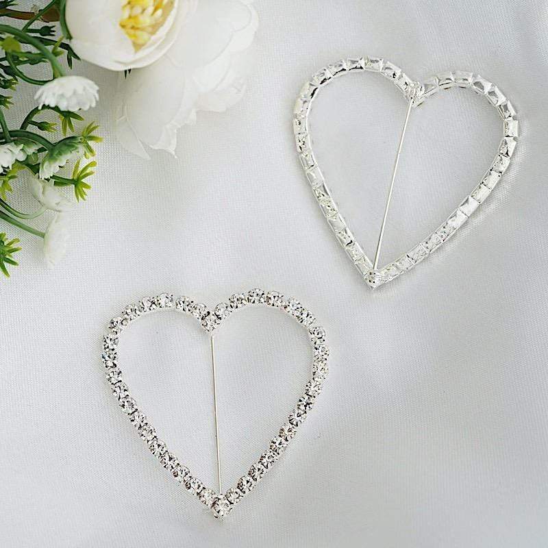 Rhinestones Heart Pin Buckle Chair Decorations SASH_PIN_003