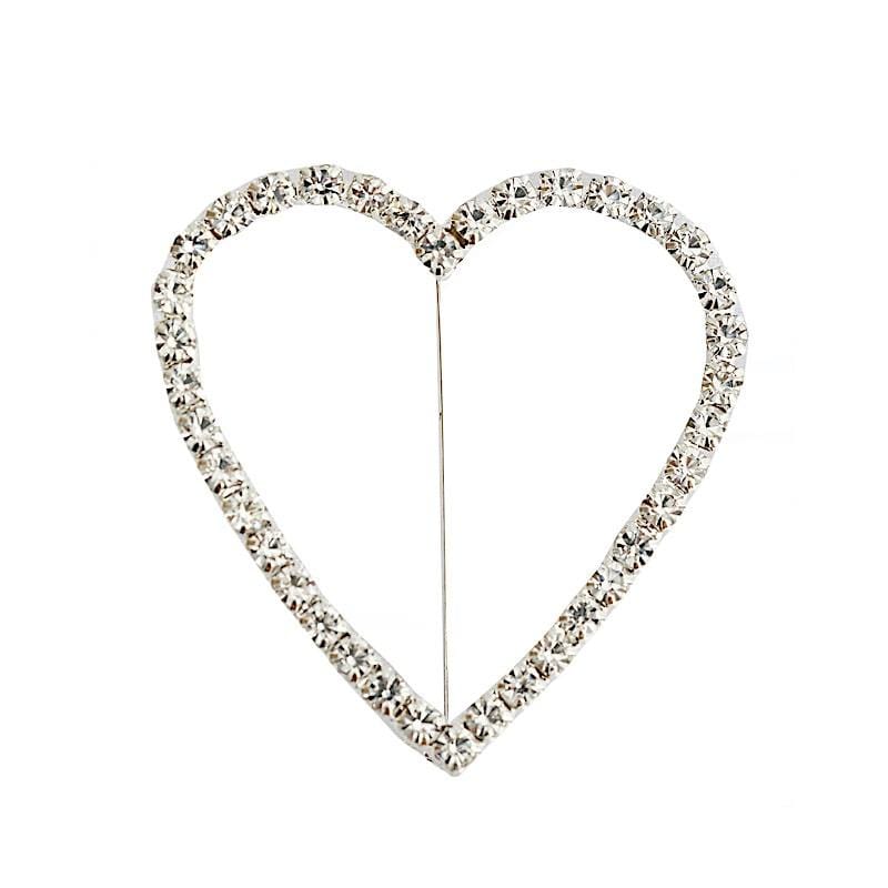 Rhinestones Heart Pin Buckle Chair Decorations SASH_PIN_003