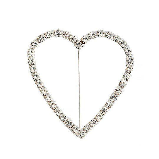 Rhinestones Heart Pin Buckle Chair Decorations SASH_PIN_003