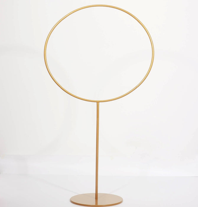 Round Metal Pillar Hoop Ring Flower Stand - Gold WOD_HOPMET7_4_GOLD