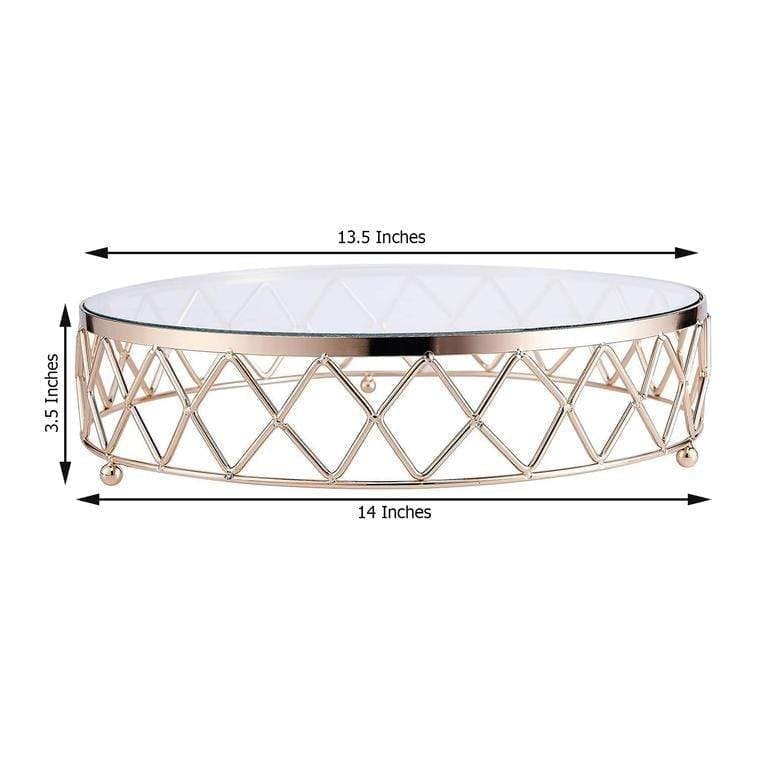 Round Metal with Glass Geometric Cake Stand