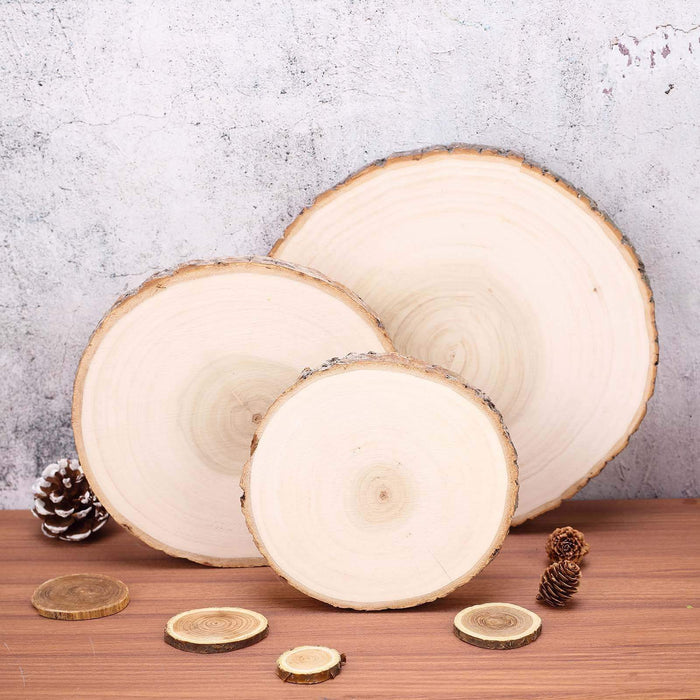 Balsacircle 5-7 inch Natural Round Poplar Wooden Slices Party Tabletop Centerpieces, Brown