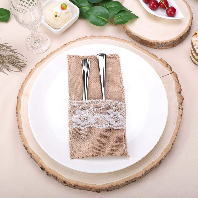 Round Poplar Wood Slices Wedding Centerpieces - Natural