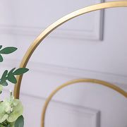 Round Top Metal Floral Display Frame Wedding Arch Backdrop Stand - Gold