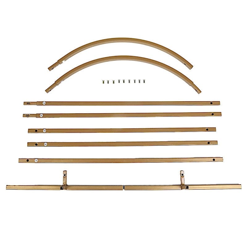 Round Top Metal Floral Display Frame Wedding Arch Backdrop Stand - Gold