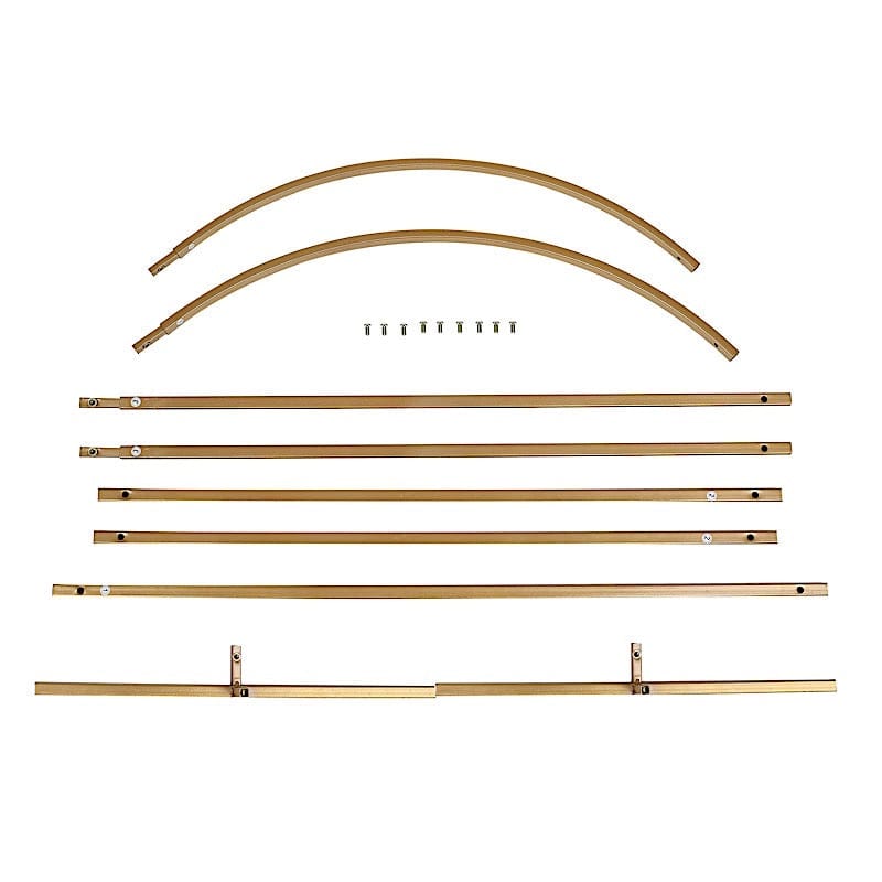 Round Top Metal Floral Display Frame Wedding Arch Backdrop Stand - Gold