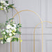 Round Top Metal Floral Display Frame Wedding Arch Backdrop Stand - Gold