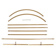 Round Top Metal Floral Display Frame Wedding Arch Backdrop Stand - Gold