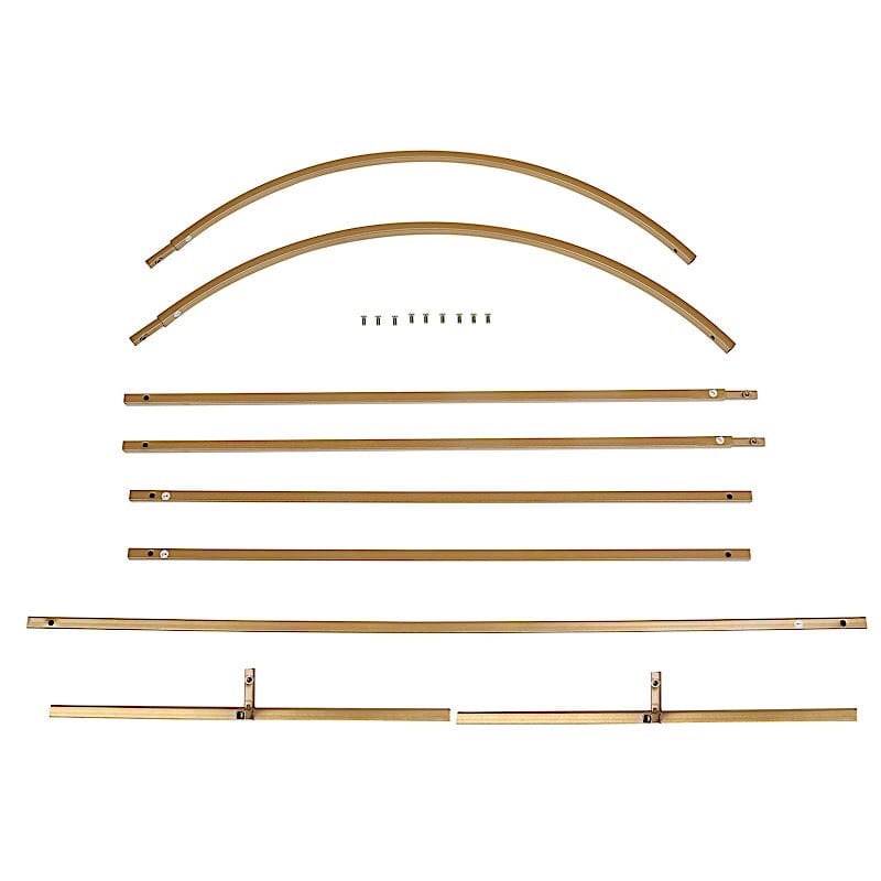 Round Top Metal Floral Display Frame Wedding Arch Backdrop Stand - Gold