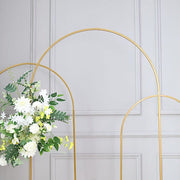 Round Top Metal Floral Display Frame Wedding Arch Backdrop Stand - Gold