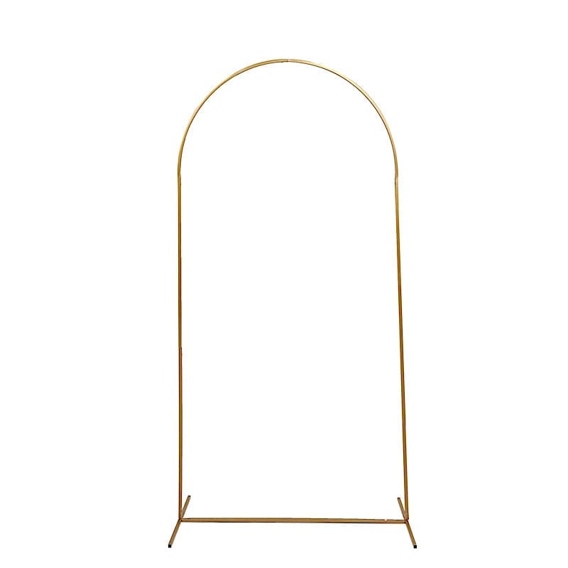 Round Top Metal Floral Display Frame Wedding Arch Backdrop Stand - Gold IRON_STND06_L_GOLD