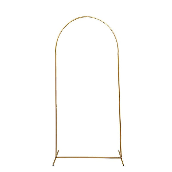 Round Top Metal Floral Display Frame Wedding Arch Backdrop Stand - Gold IRON_STND06_M_GOLD