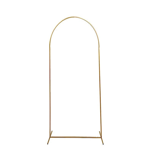 Round Top Metal Floral Display Frame Wedding Arch Backdrop Stand - Gold IRON_STND06_S_GOLD