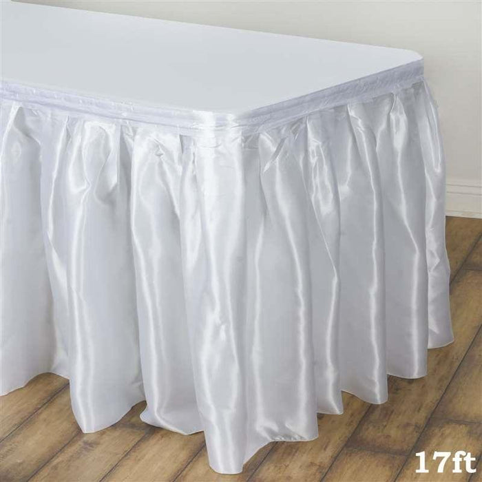 Satin Banquet Table Skirt SKT_STN_WHT_17