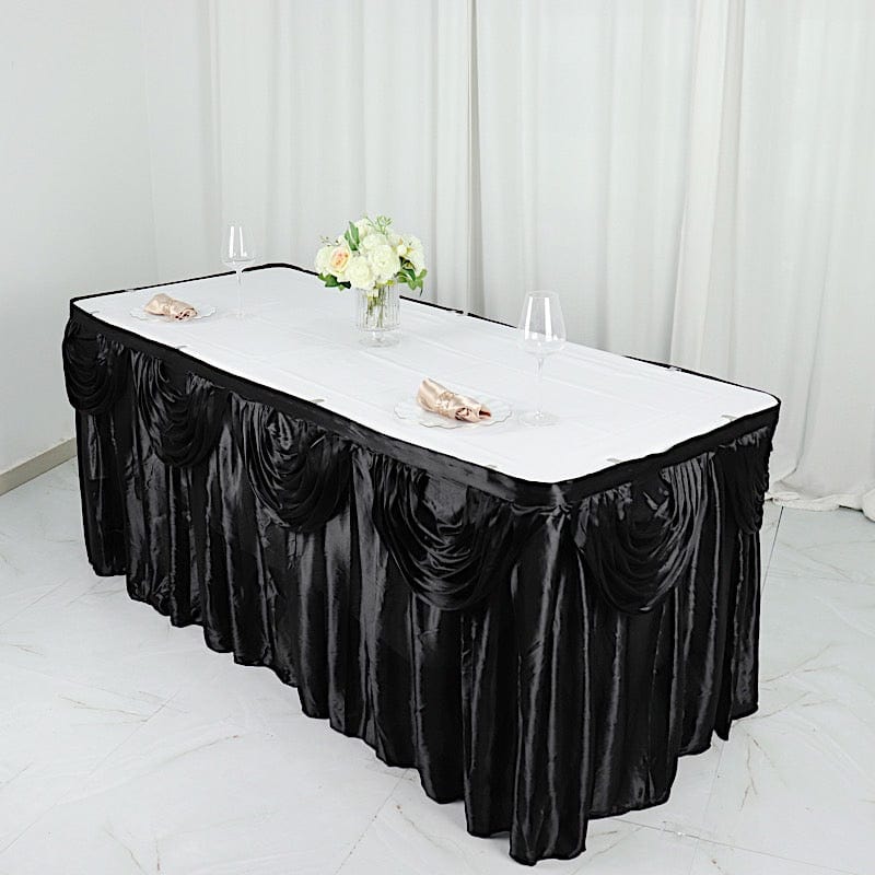 Satin Classic Drape Table Skirt SKT_06_BLK_17