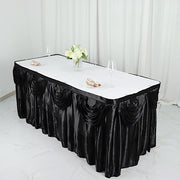 Satin Classic Drape Table Skirt SKT_06_BLK_17